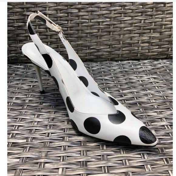 Maison Martin Margiela Polka Dot Leather Slingback Pumps Size 37EU NEW - Picture 3 of 9